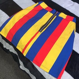 Color block mini skirt